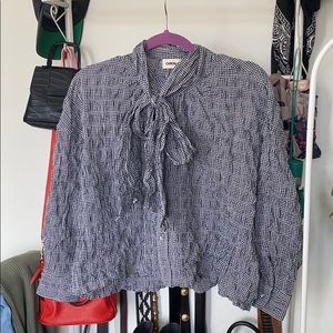 Caron Callahan Black/White Gingham Top